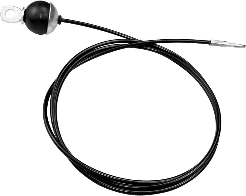 Laad afbeelding in Galerijviewer, Een zwart/zilveren accupoolkabel, gemaakt van sterk roestvrij staaldraad, heeft aan het ene uiteinde een kabeloog en aan het andere uiteinde een ringklem.
