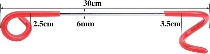 Laad afbeelding in Galerijviewer, De Avontuurlijk licht: 3x outdoor multifunctionele campinglamp haak is een rode spiraalvormige staaf, 30 cm lang en 6 mm in diameter, met uiteinden op een hoogte van 2,5 cm en 3,5 cm, ideaal voor buitenavonturen.
