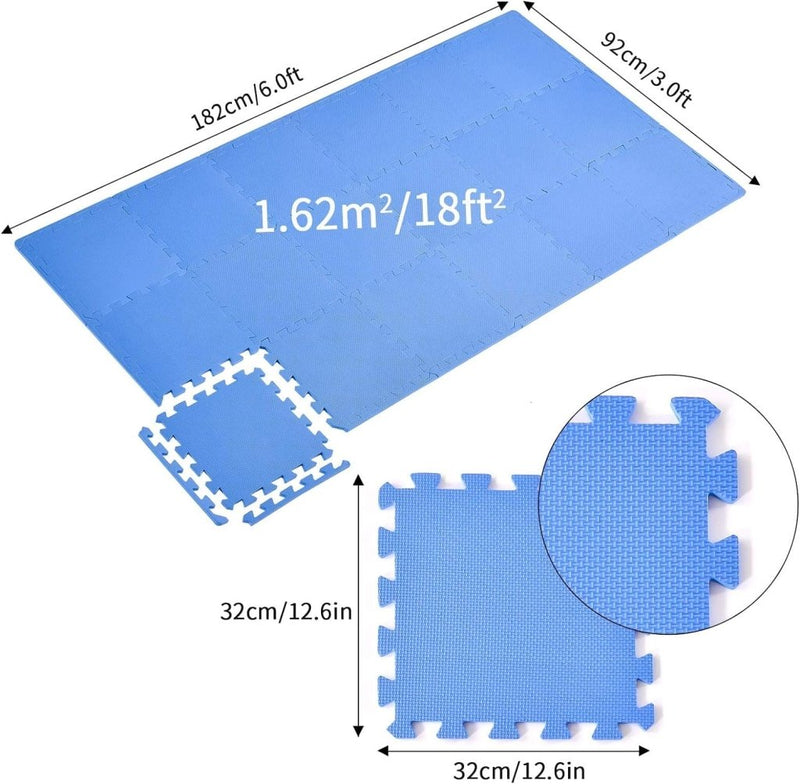 Laad afbeelding in Galerijviewer, De Transformeer je vloer zachte interlockende puzzelmat beslaat 1,62 m² (18ft²) met elk stuk dat 32 cm x 32 cm meet. Ontworpen voor grip en comfort, is het ideaal voor oppervlakken die zachte demping en stabiliteit nodig hebben.
