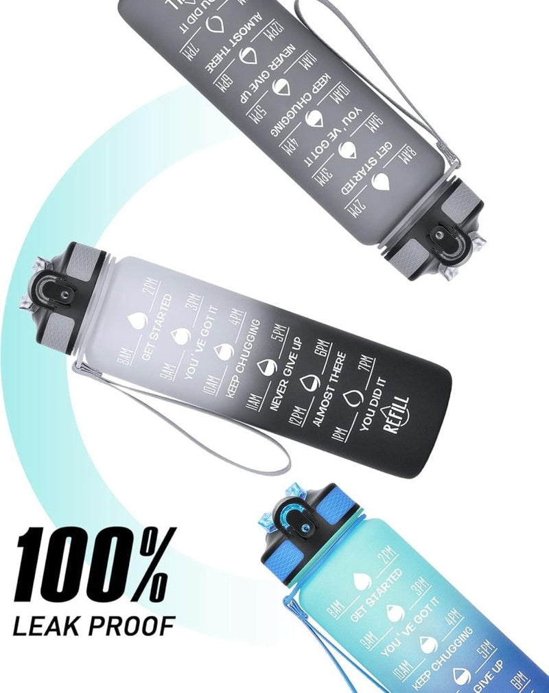 Laad afbeelding in Galerijviewer, 💧 Altijd gehydrateerd met deze BPA - vrije waterfles van 1 liter! - happygetfit.com
