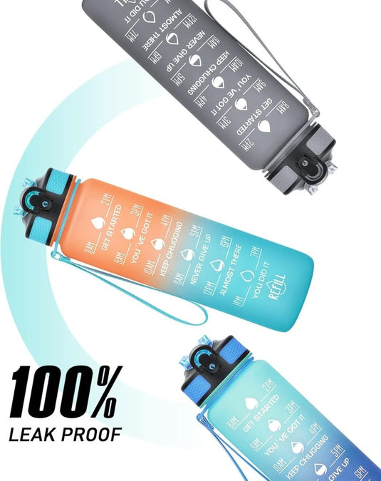 💧 Altijd gehydrateerd met deze BPA - vrije waterfles van 1 liter! - happygetfit.com