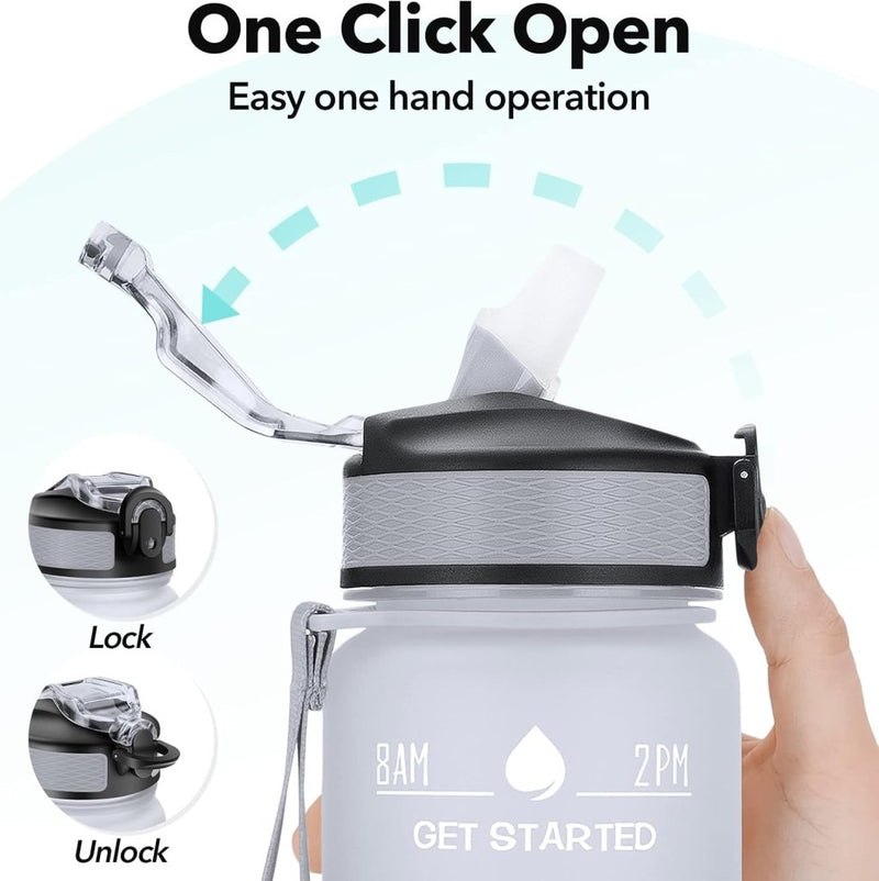 Laad afbeelding in Galerijviewer, 💧 Altijd gehydrateerd met deze BPA - vrije waterfles van 1 liter! - happygetfit.com
