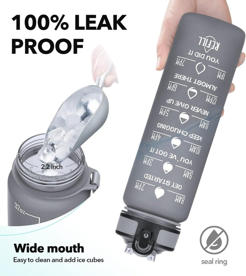 Laad afbeelding in Galerijviewer, 💧 Altijd gehydrateerd met deze BPA - vrije waterfles van 1 liter! - happygetfit.com
