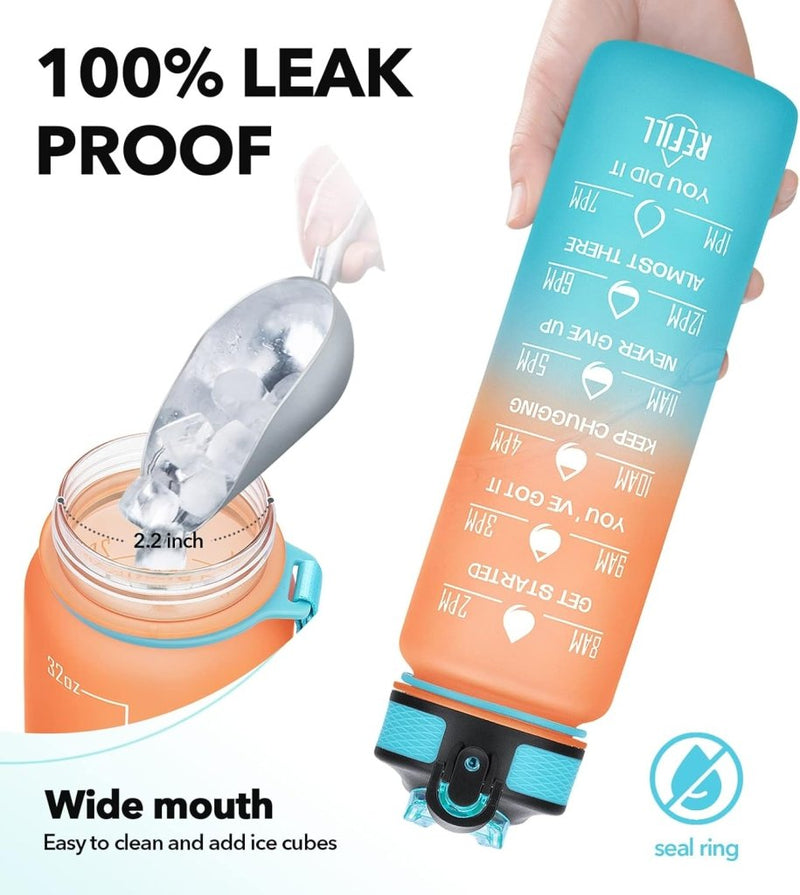Laad afbeelding in Galerijviewer, 💧 Altijd gehydrateerd met deze BPA - vrije waterfles van 1 liter! - happygetfit.com

