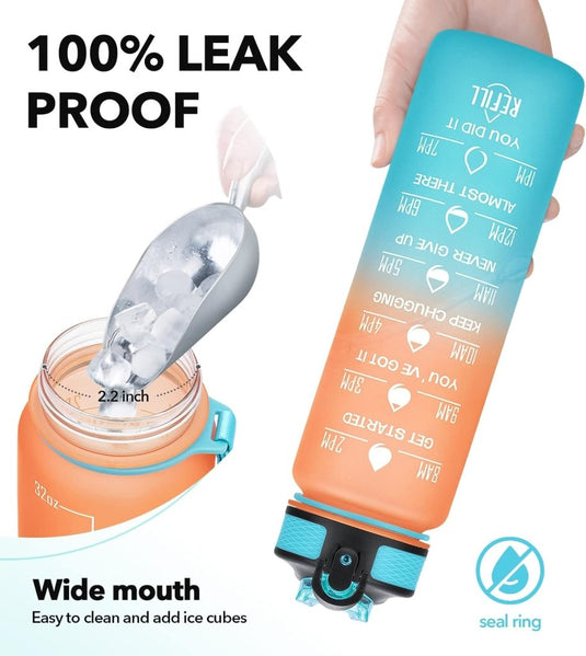 💧 Altijd gehydrateerd met deze BPA - vrije waterfles van 1 liter! - happygetfit.com