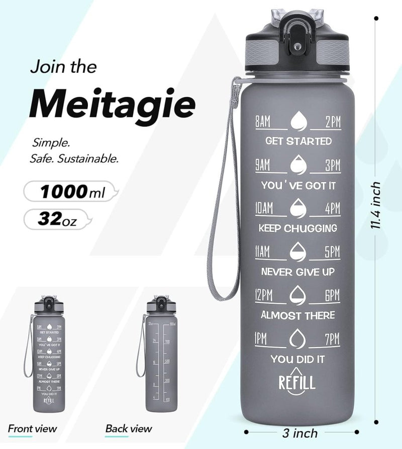Laad afbeelding in Galerijviewer, 💧 Altijd gehydrateerd met deze BPA - vrije waterfles van 1 liter! - happygetfit.com
