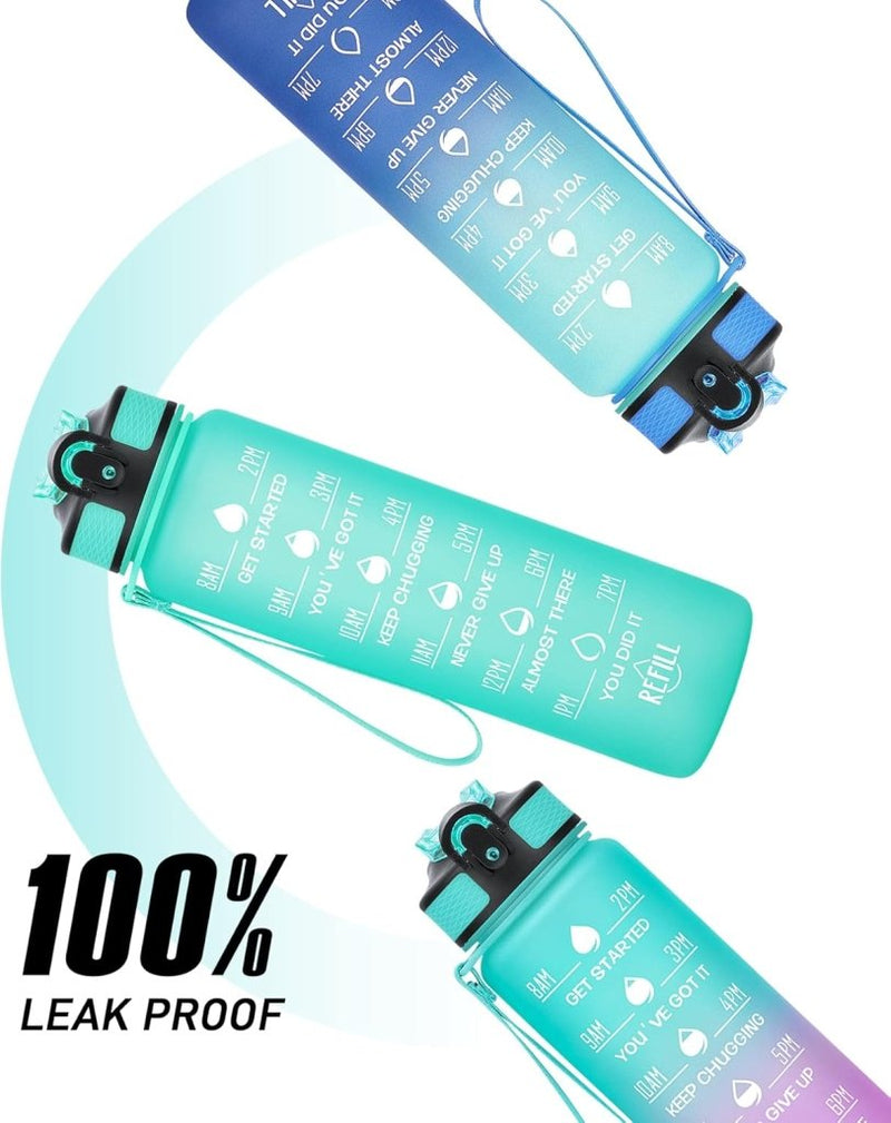 Laad afbeelding in Galerijviewer, 💧 Altijd gehydrateerd met deze BPA - vrije waterfles van 1 liter! - happygetfit.com

