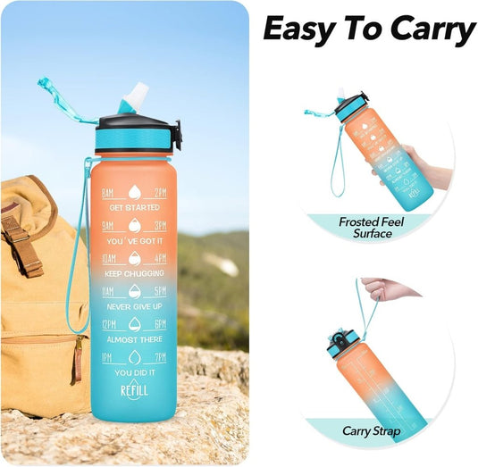 💧 Altijd gehydrateerd met deze BPA - vrije waterfles van 1 liter! - happygetfit.com