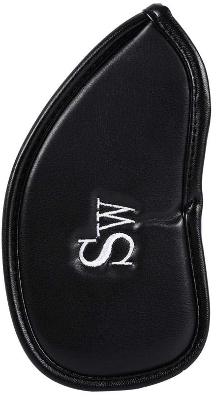 Laad afbeelding in Galerijviewer, De zwarte PU-leren hoes, voorzien van witte &quot;SM&quot; initialen, past op één club en biedt stijlvolle bescherming voor golfclubs. 🏌️‍♂️ Bescherm je golfclubs in stijl met deze luxe golfheadcovers!.
