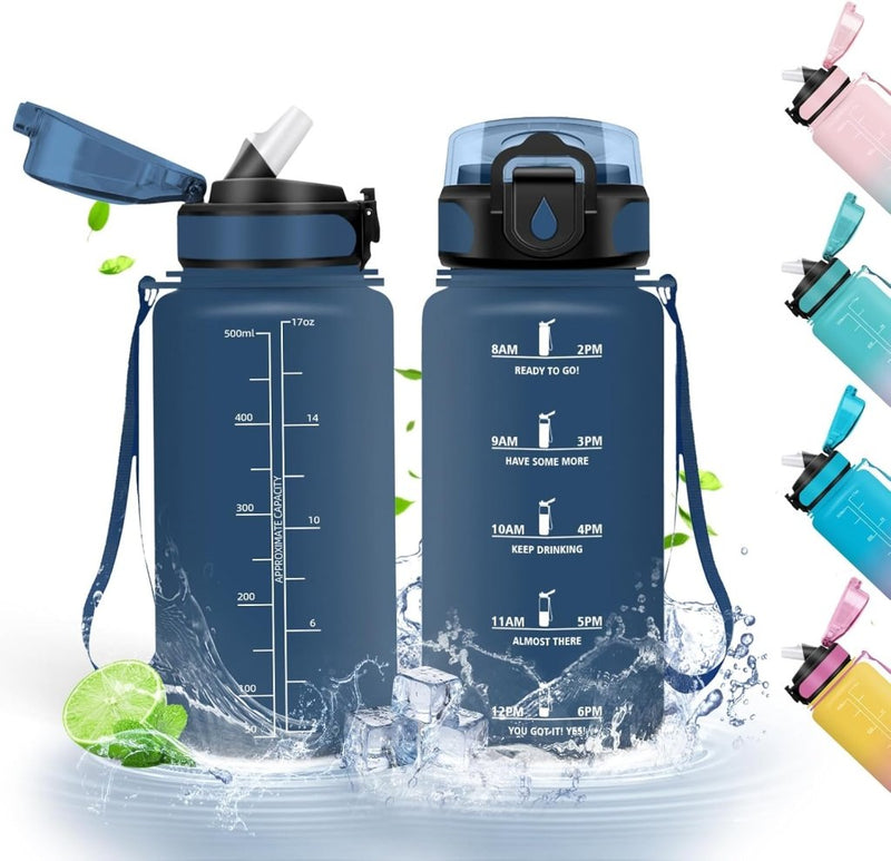 Laad afbeelding in Galerijviewer, 💧 Blijf gehydrateerd met deze BPA - vrije drinkfles van 500 ml en 1000 ml! - happygetfit.com
