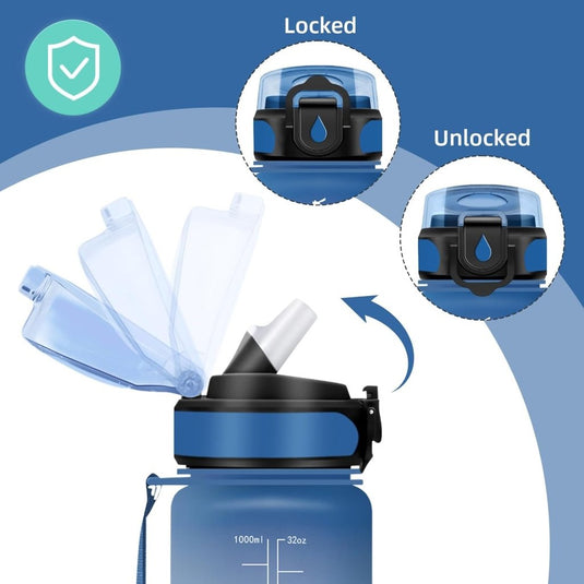 💧 Blijf gehydrateerd met deze BPA - vrije drinkfles van 500 ml en 1000 ml! - happygetfit.com