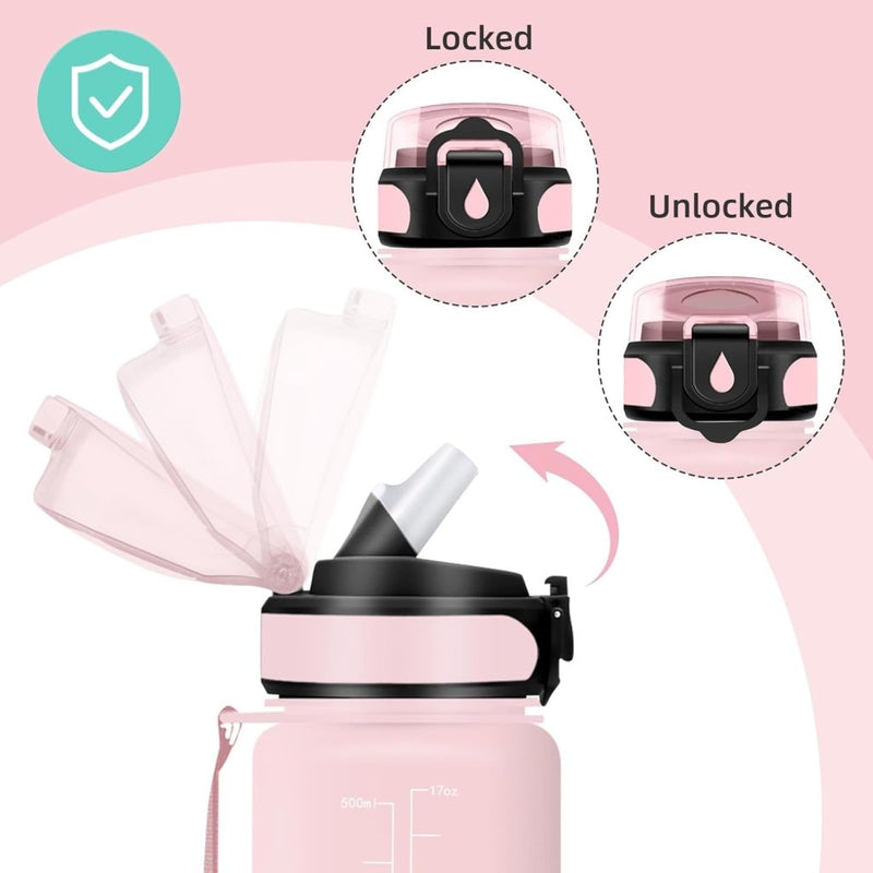 Laad afbeelding in Galerijviewer, 💧 Blijf gehydrateerd met deze BPA - vrije drinkfles van 500 ml en 1000 ml! - happygetfit.com
