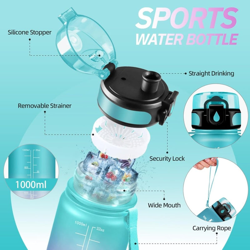 Laad afbeelding in Galerijviewer, 💧 Blijf gehydrateerd met deze BPA - vrije sportwaterfles van 1.5 liter! - happygetfit.com
