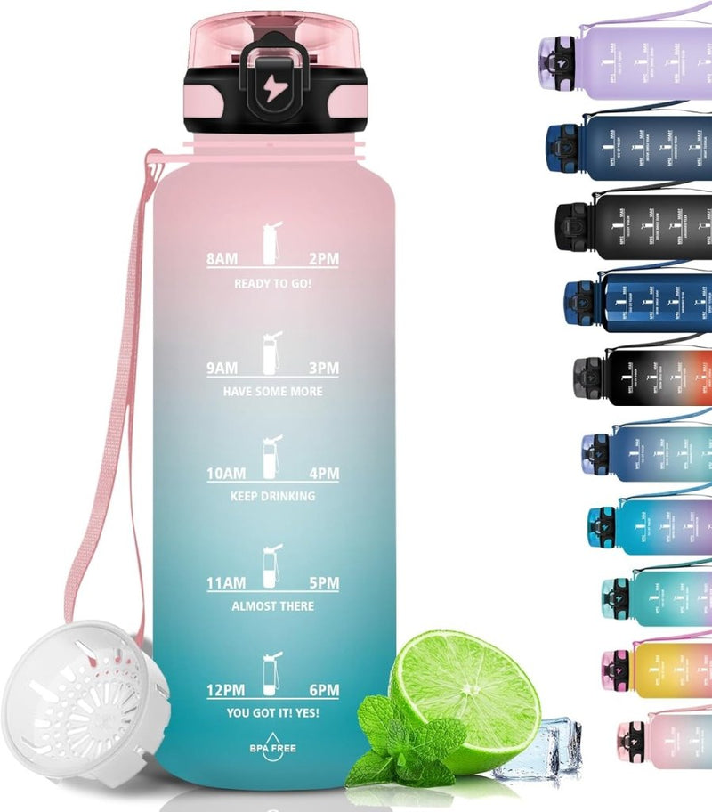 Laad afbeelding in Galerijviewer, 💧 Blijf gehydrateerd met deze BPA - vrije sportwaterfles van 1.5 liter! - happygetfit.com
