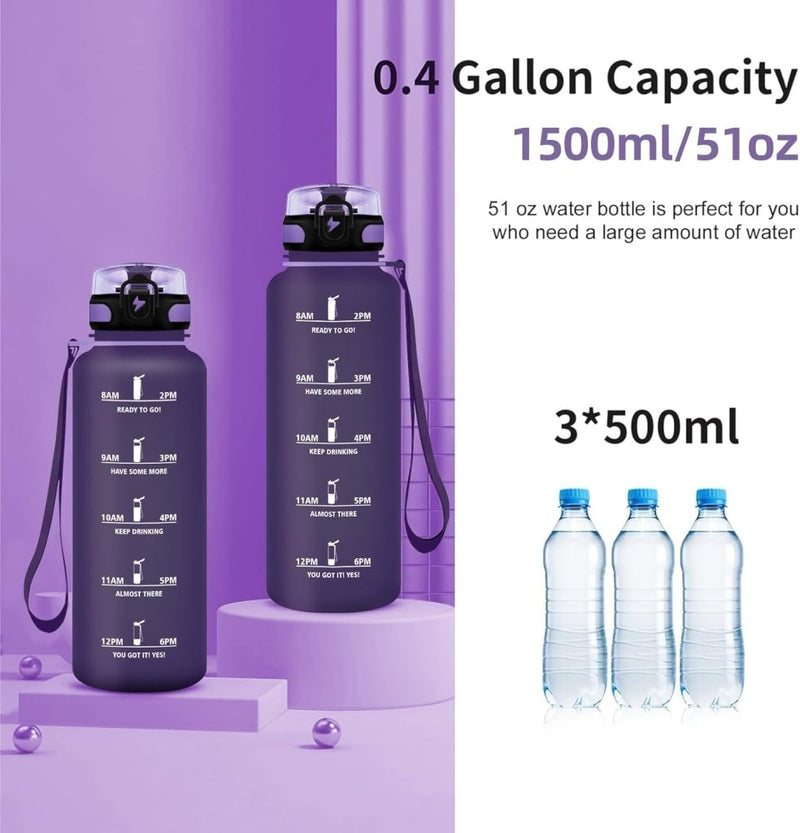 Laad afbeelding in Galerijviewer, 💧 Blijf gehydrateerd met deze BPA - vrije sportwaterfles van 1.5 liter! - happygetfit.com
