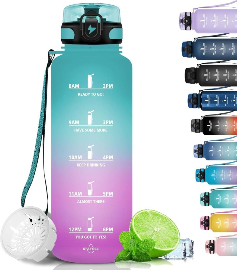 Laad afbeelding in Galerijviewer, 💧 Blijf gehydrateerd met deze BPA - vrije sportwaterfles van 1.5 liter! - happygetfit.com
