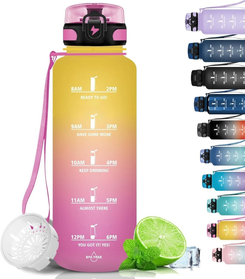 Laad afbeelding in Galerijviewer, 💧 Blijf gehydrateerd met deze BPA - vrije sportwaterfles van 1.5 liter! - happygetfit.com
