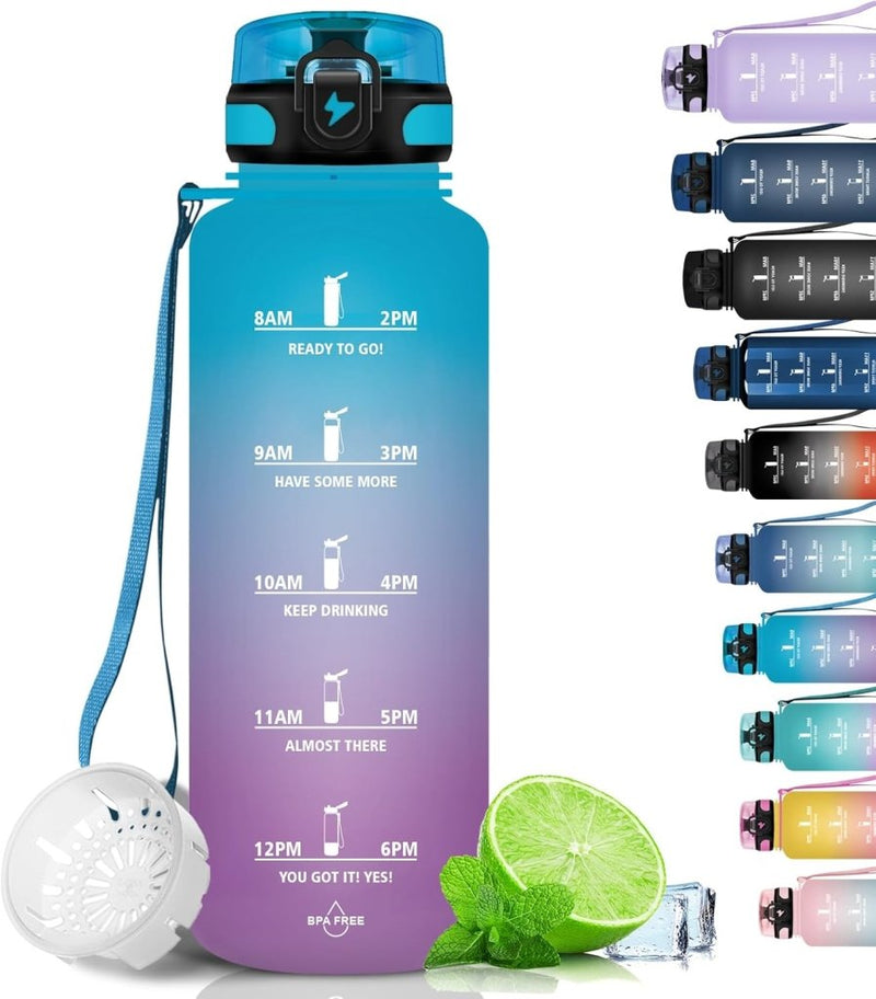 Laad afbeelding in Galerijviewer, 💧 Blijf gehydrateerd met deze BPA - vrije sportwaterfles van 1.5 liter! - happygetfit.com
