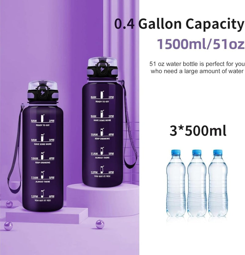 Laad afbeelding in Galerijviewer, 💧 Blijf gehydrateerd met deze BPA - vrije sportwaterfles van 1.5 liter! - happygetfit.com
