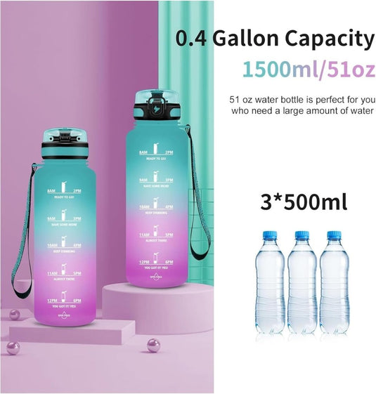 💧 Blijf gehydrateerd met deze BPA - vrije sportwaterfles van 1.5 liter! - happygetfit.com