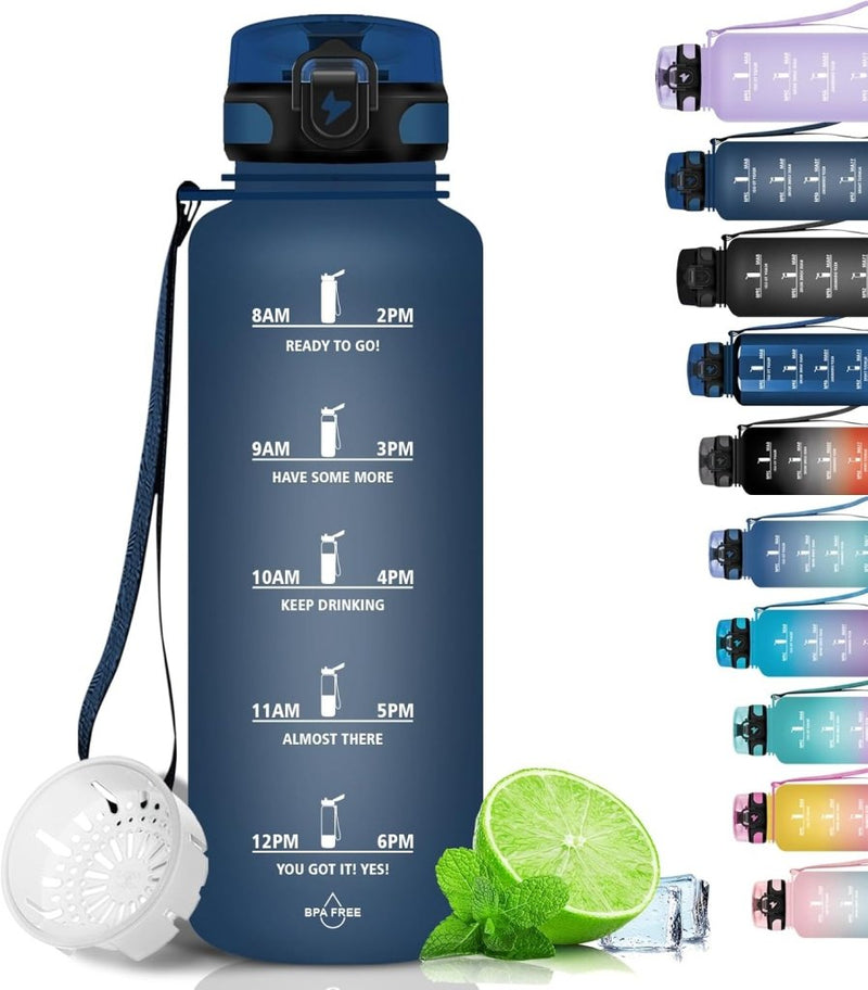 Laad afbeelding in Galerijviewer, 💧 Blijf gehydrateerd met deze BPA - vrije sportwaterfles van 1.5 liter! - happygetfit.com
