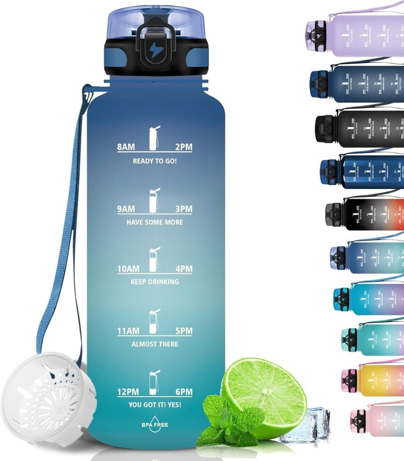 Laad afbeelding in Galerijviewer, 💧 Blijf gehydrateerd met deze BPA - vrije sportwaterfles van 1.5 liter! - happygetfit.com

