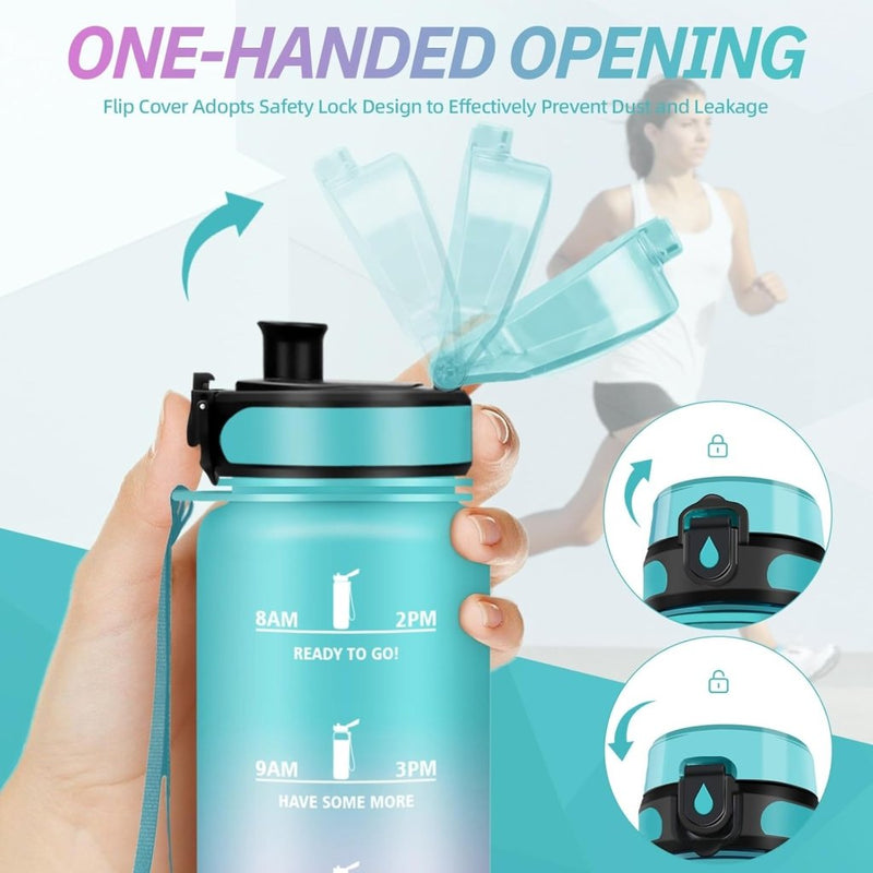 Laad afbeelding in Galerijviewer, 💧 Blijf gehydrateerd met deze BPA - vrije sportwaterfles van 1.5 liter! - happygetfit.com
