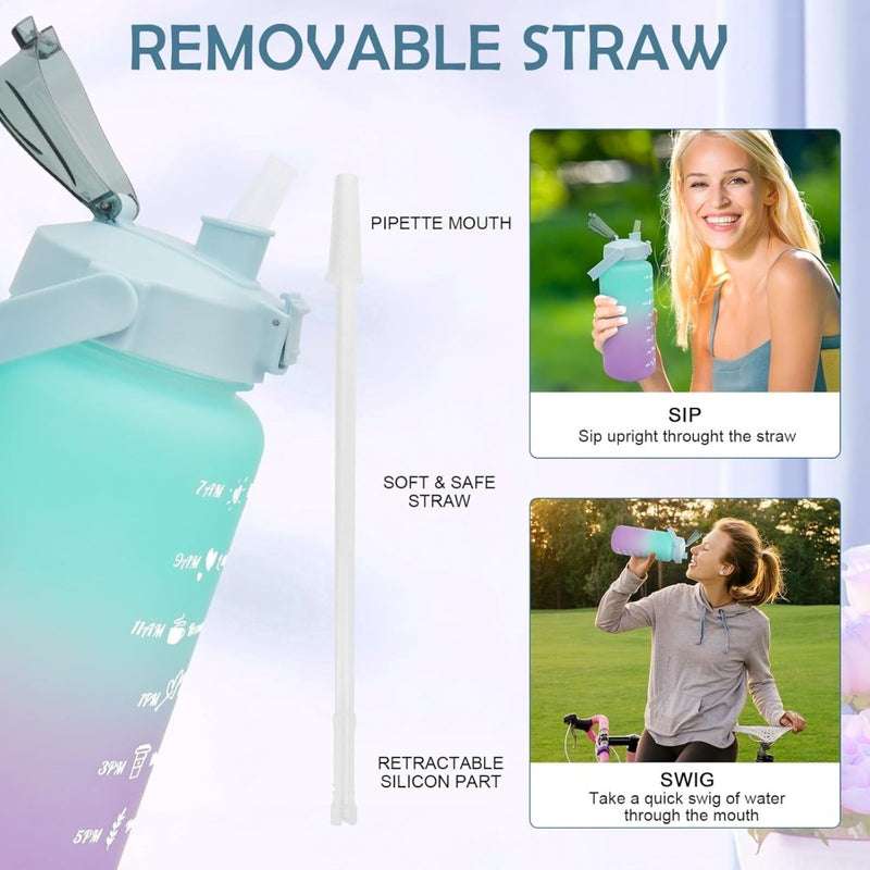 Laad afbeelding in Galerijviewer, 💧 BPA - vrije sportwaterfles van 2 liter – Blijf moeiteloos gehydrateerd! - happygetfit.com

