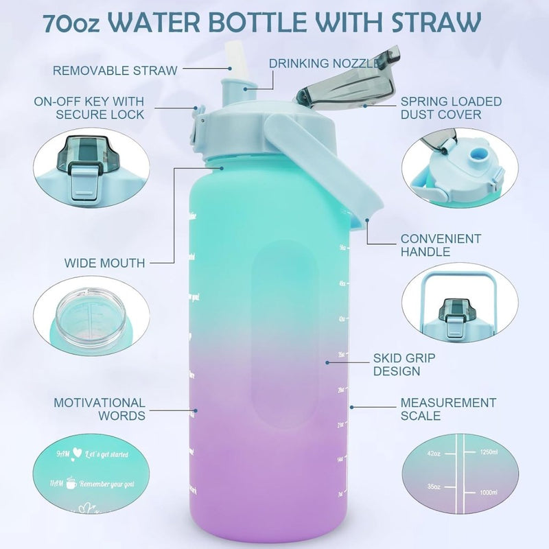 Laad afbeelding in Galerijviewer, 💧 BPA - vrije sportwaterfles van 2 liter – Blijf moeiteloos gehydrateerd! - happygetfit.com
