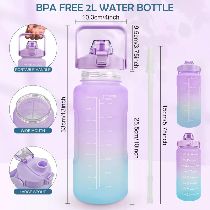 Laad afbeelding in Galerijviewer, 💧 BPA - vrije sportwaterfles van 2 liter – Blijf moeiteloos gehydrateerd! - happygetfit.com
