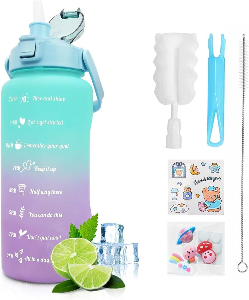 Laad afbeelding in Galerijviewer, 💧 BPA - vrije sportwaterfles van 2 liter – Blijf moeiteloos gehydrateerd! - happygetfit.com
