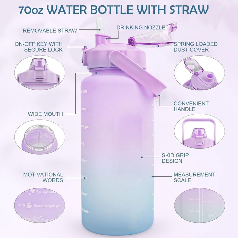 Laad afbeelding in Galerijviewer, 💧 BPA - vrije sportwaterfles van 2 liter – Blijf moeiteloos gehydrateerd! - happygetfit.com
