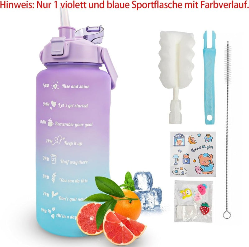 Laad afbeelding in Galerijviewer, 💧 BPA - vrije sportwaterfles van 2 liter – Blijf moeiteloos gehydrateerd! - happygetfit.com
