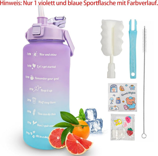 💧 BPA - vrije sportwaterfles van 2 liter – Blijf moeiteloos gehydrateerd! - happygetfit.com