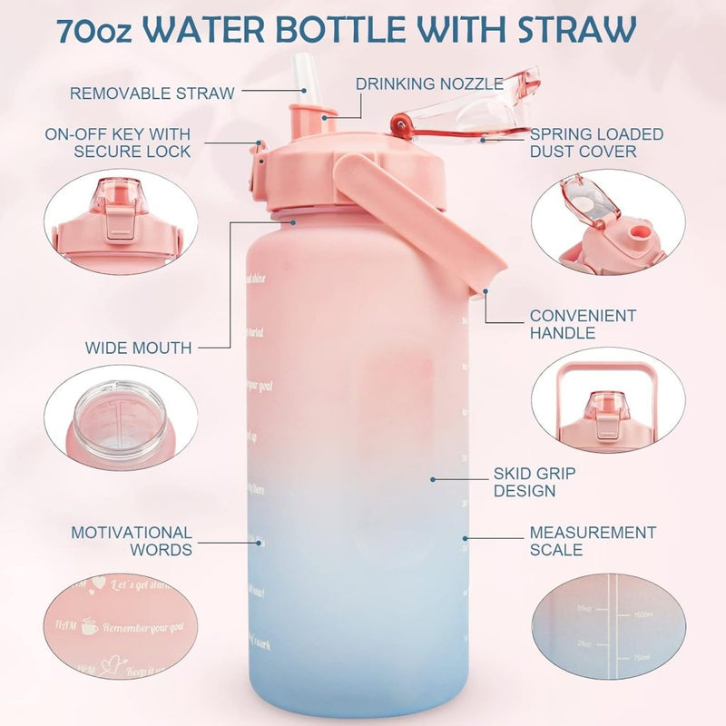 Laad afbeelding in Galerijviewer, 💧 BPA - vrije sportwaterfles van 2 liter – Blijf moeiteloos gehydrateerd! - happygetfit.com

