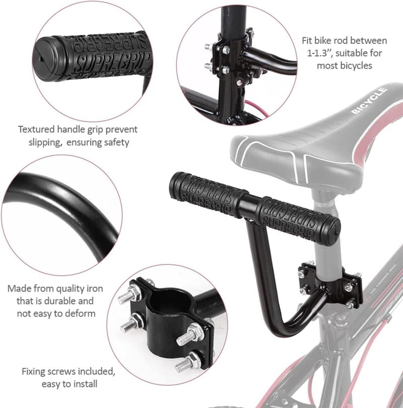 Laad afbeelding in Galerijviewer, 🚴‍♂️ Comfortabel en veilig achterop! Het perfecte fietszitje voor jouw soort biedt een fietsstoeltje met peutergreep, verstelbaar voor 1.1-3&quot; stangen, inclusief bevestigingsschroeven, en gemaakt van duurzaam ijzer.

