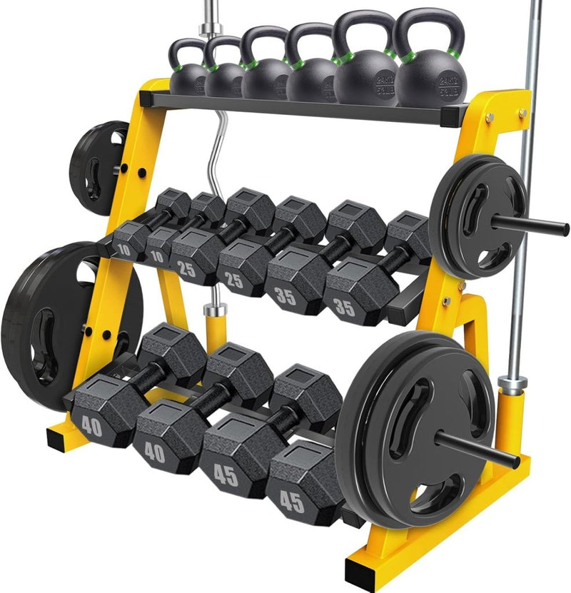 Laad afbeelding in Galerijviewer, 🏋️‍♂️ Halterrek voor thuis – krachtig, stabiel en ruimtebesparend - happygetfit.com

