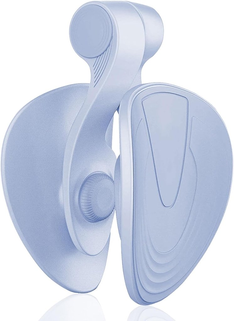 Laad afbeelding in Galerijviewer, De &quot;Transformeer je workout - Versterk je bekkenbodem en vorm prachtige rondingen!&quot; is een blauw, abstract, oorvormig object met gladde, gebogen oppervlakken en een centrale knop, die een elegant ontwerp biedt om uw fitnessroutine te verbeteren.

