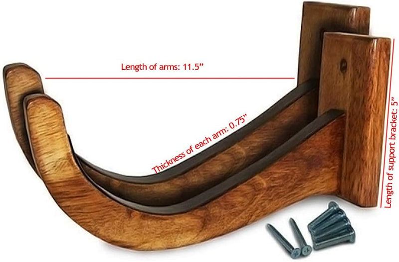 Laad afbeelding in Galerijviewer, Presenteer je surfplank met stijl met deze houten muurbeugels, gemaakt van massief hout. Elke arm is 11,5 inch lang en 0,75 inch dik, met een steunbeugel van 5 inch - ideaal om boards te beschermen of je bamboe surfplank muurbevestiging veilig te presenteren! Naam: Jouw surfplank verdient een stijlvolle display! 🏄‍♂️.
