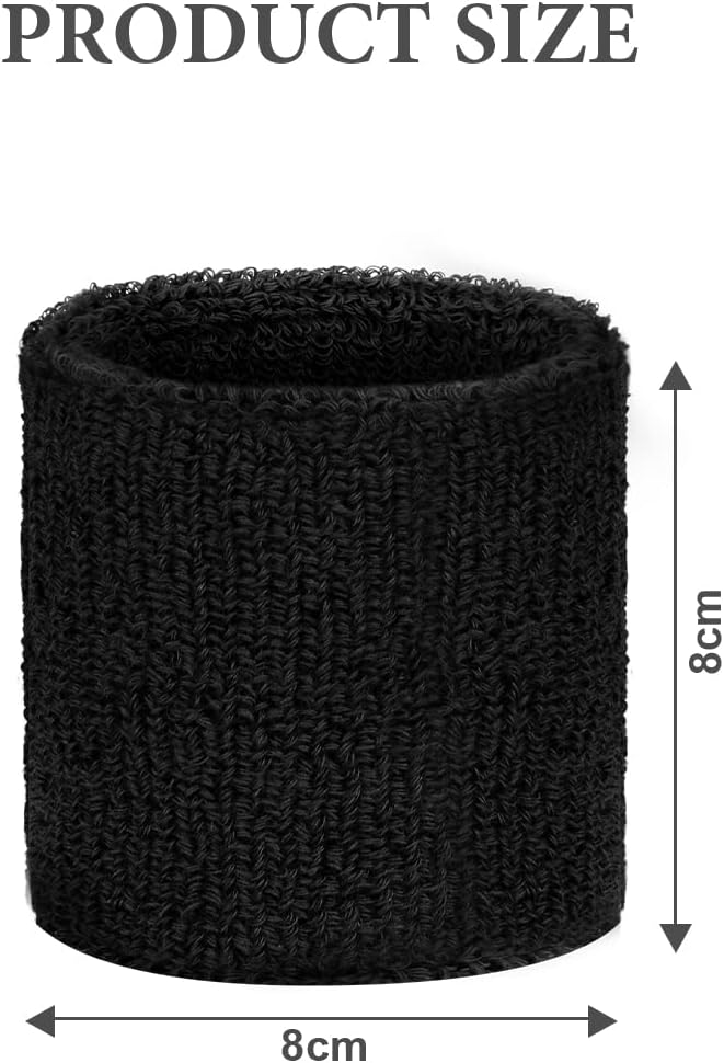 Laad afbeelding in Galerijviewer, De &quot;Boost jouw sportprestaties met onze hoofdband en polsbandjes!&quot; is een zwarte polsband van 8x8cm die een must-have is voor comfort en zweetabsorptie tijdens het sporten, ideaal voor liefhebbers van polsbandjes.
