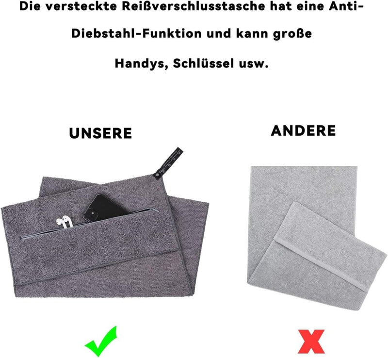 Laad afbeelding in Galerijviewer, 🧼 Sporthanddoek met ritsvak – hygiënisch, slim en altijd klaar voor je training 💪 - happygetfit.com
