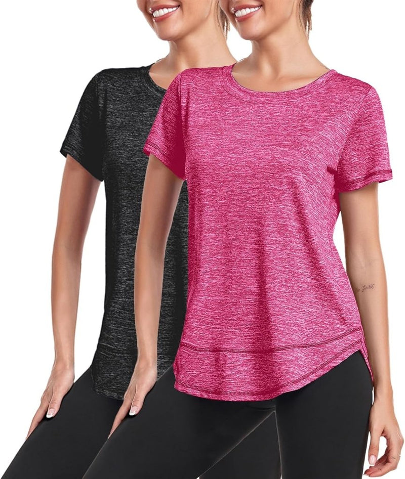 Laad afbeelding in Galerijviewer, 💪 Sportief T-shirt voor dames – comfort, stijl en bewegingsvrijheid in één - happygetfit.com
