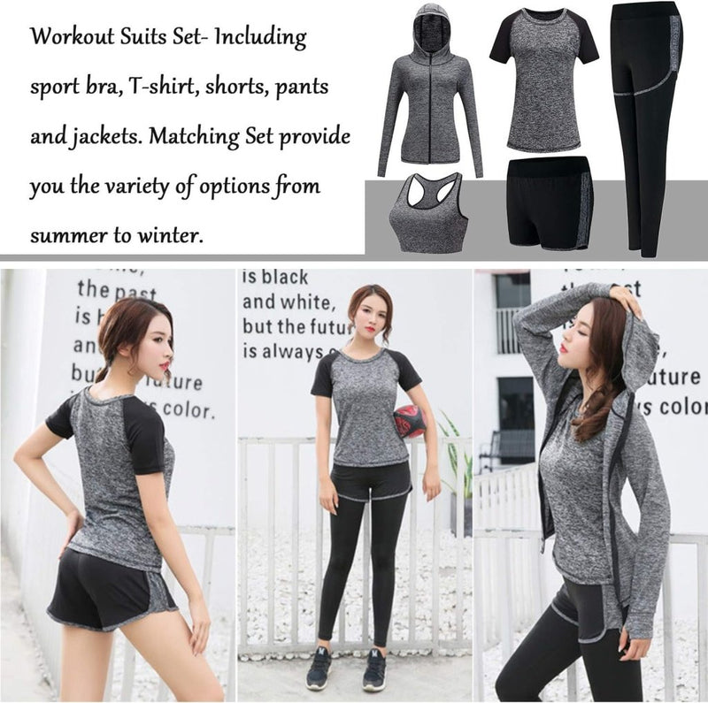 Laad afbeelding in Galerijviewer, 🔥 Trainingspak voor dames – complete 5 - delige set voor elke workout, elk seizoen 💪 - happygetfit.com
