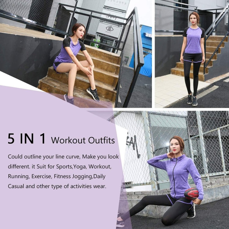 Laad afbeelding in Galerijviewer, 🔥 Trainingspak voor dames – complete 5 - delige set voor elke workout, elk seizoen 💪 - happygetfit.com
