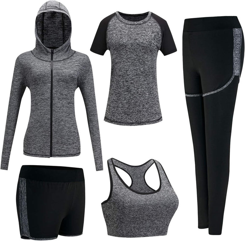 Laad afbeelding in Galerijviewer, 🔥 Trainingspak voor dames – complete 5 - delige set voor elke workout, elk seizoen 💪 - happygetfit.com
