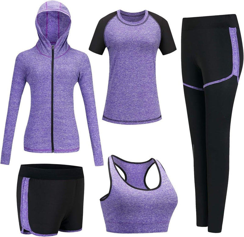 Laad afbeelding in Galerijviewer, 🔥 Trainingspak voor dames – complete 5 - delige set voor elke workout, elk seizoen 💪 - happygetfit.com
