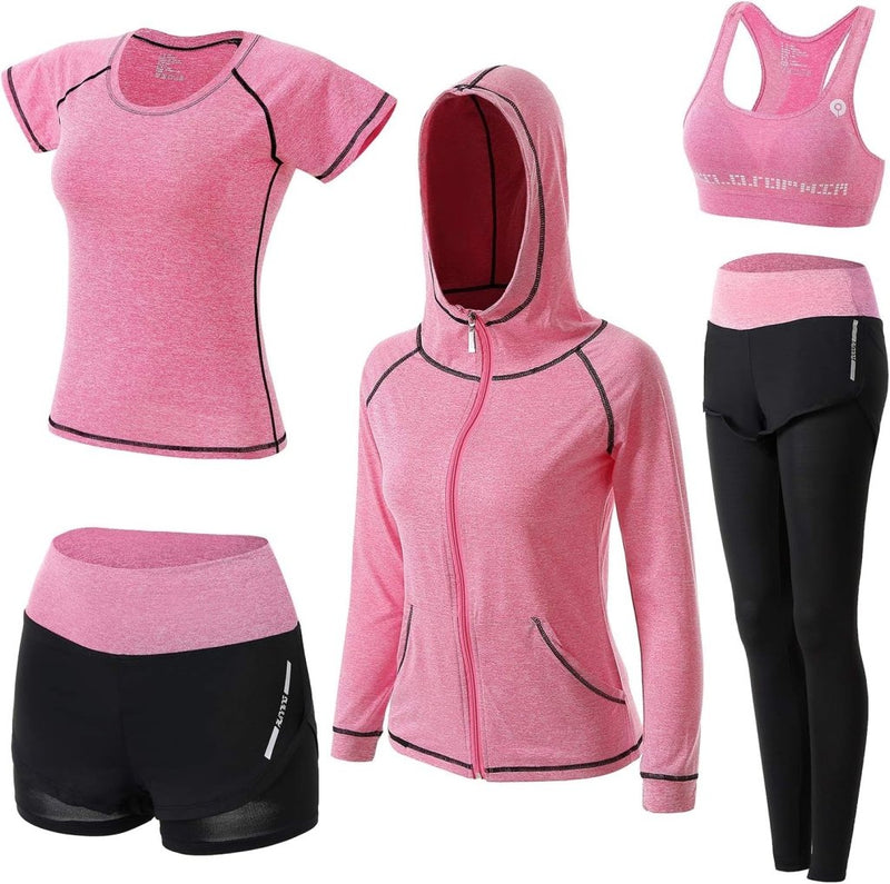 Laad afbeelding in Galerijviewer, 🔥 Trainingspak voor dames – complete 5 - delige set voor elke workout, elk seizoen 💪 - happygetfit.com

