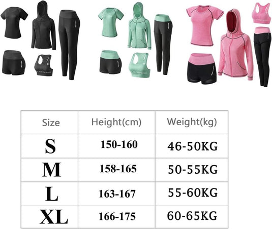 🔥 Trainingspak voor dames – complete 5 - delige set voor elke workout, elk seizoen 💪 - happygetfit.com