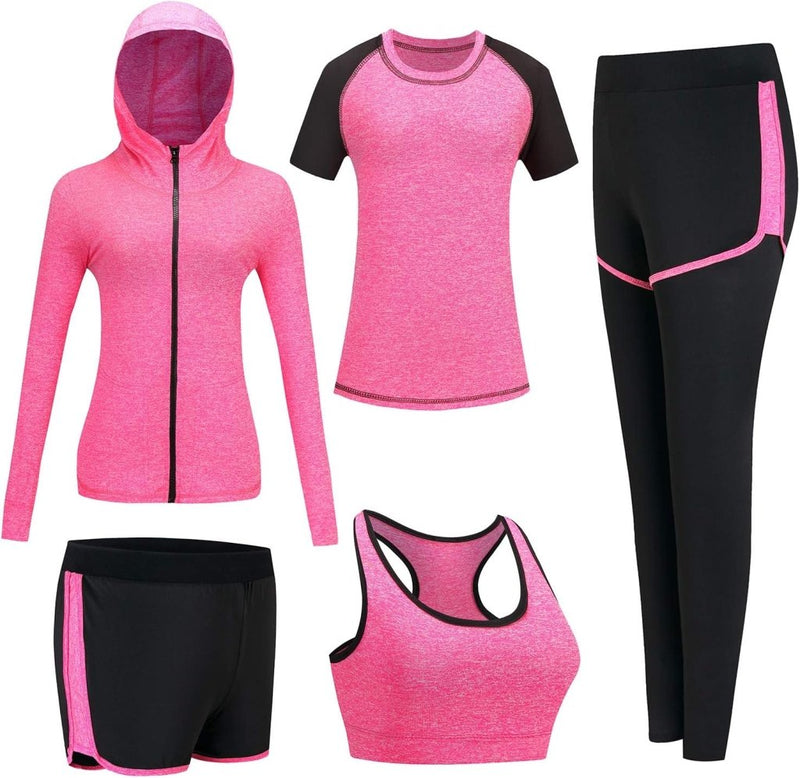 Laad afbeelding in Galerijviewer, 🔥 Trainingspak voor dames – complete 5 - delige set voor elke workout, elk seizoen 💪 - happygetfit.com
