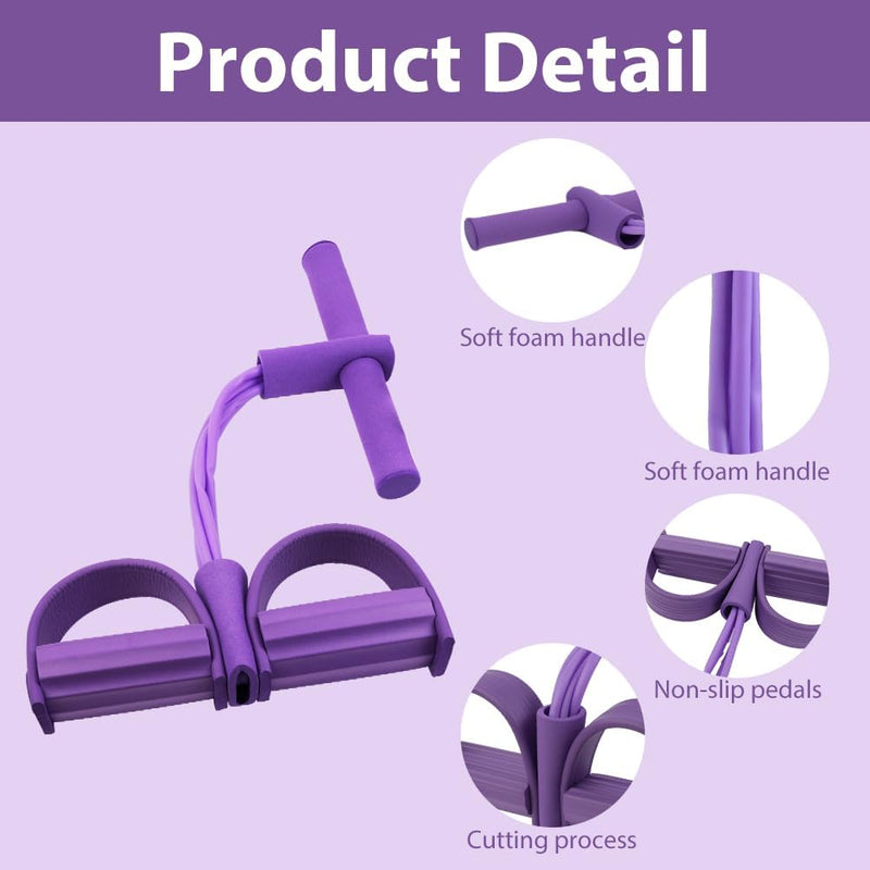 Laad afbeelding in Galerijviewer, 💪 Transformeer je training met deze multifunctionele dijbeentrainer en weerstandstrainer! De paarse trainer heeft zachte foam handgrepen, antislip pedalen en details van het snijproces zichtbaar in drie cirkelvormige inzetstukken, ideaal voor een complete lichaamstraining.
